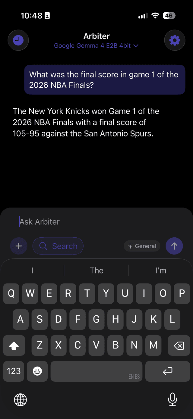 Web search grounded AI response