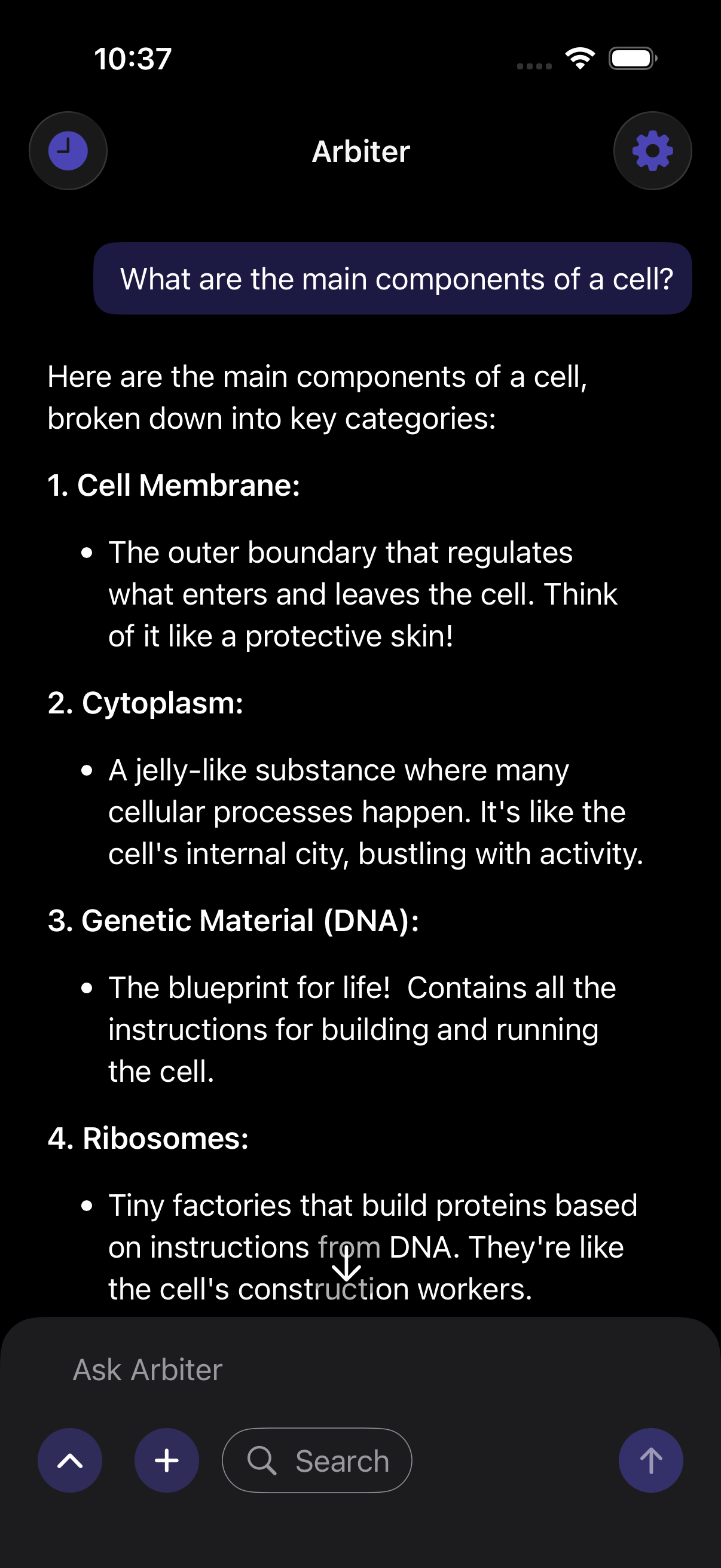 AI Chat Interface showing poetry conversation